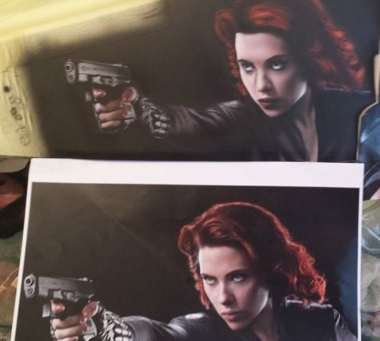 Airbrushed Painting of Black Widow on a Jet Ski